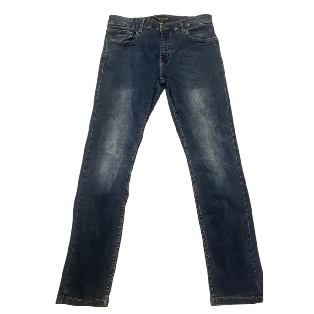 Marc Ecko Jeans Mens Boot 34x32 Cut N Sew Denim Pocket Embroidery Thick Stitch‎